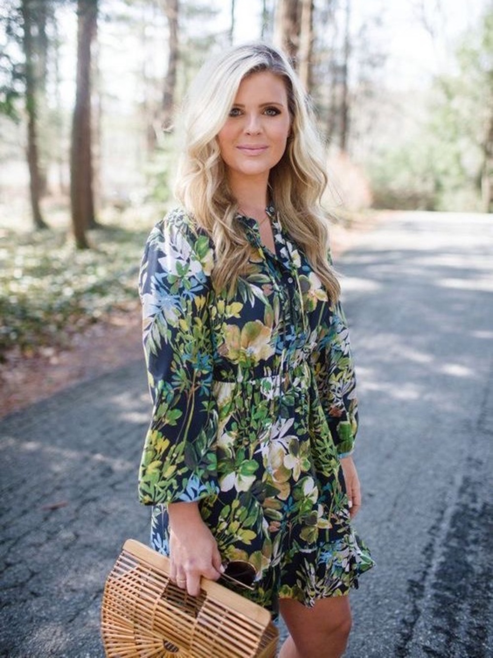 EUC J. Crew 100% Silk Watercolor Floral Mini Dress in Blue & Green
